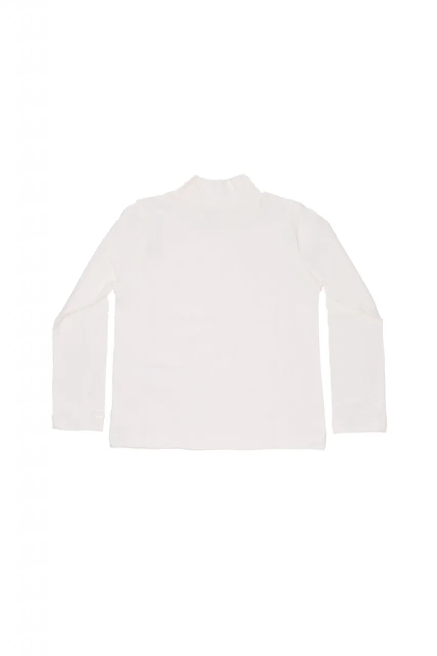 Maglia a lupetto con ricamo logo PANNA CHIARO