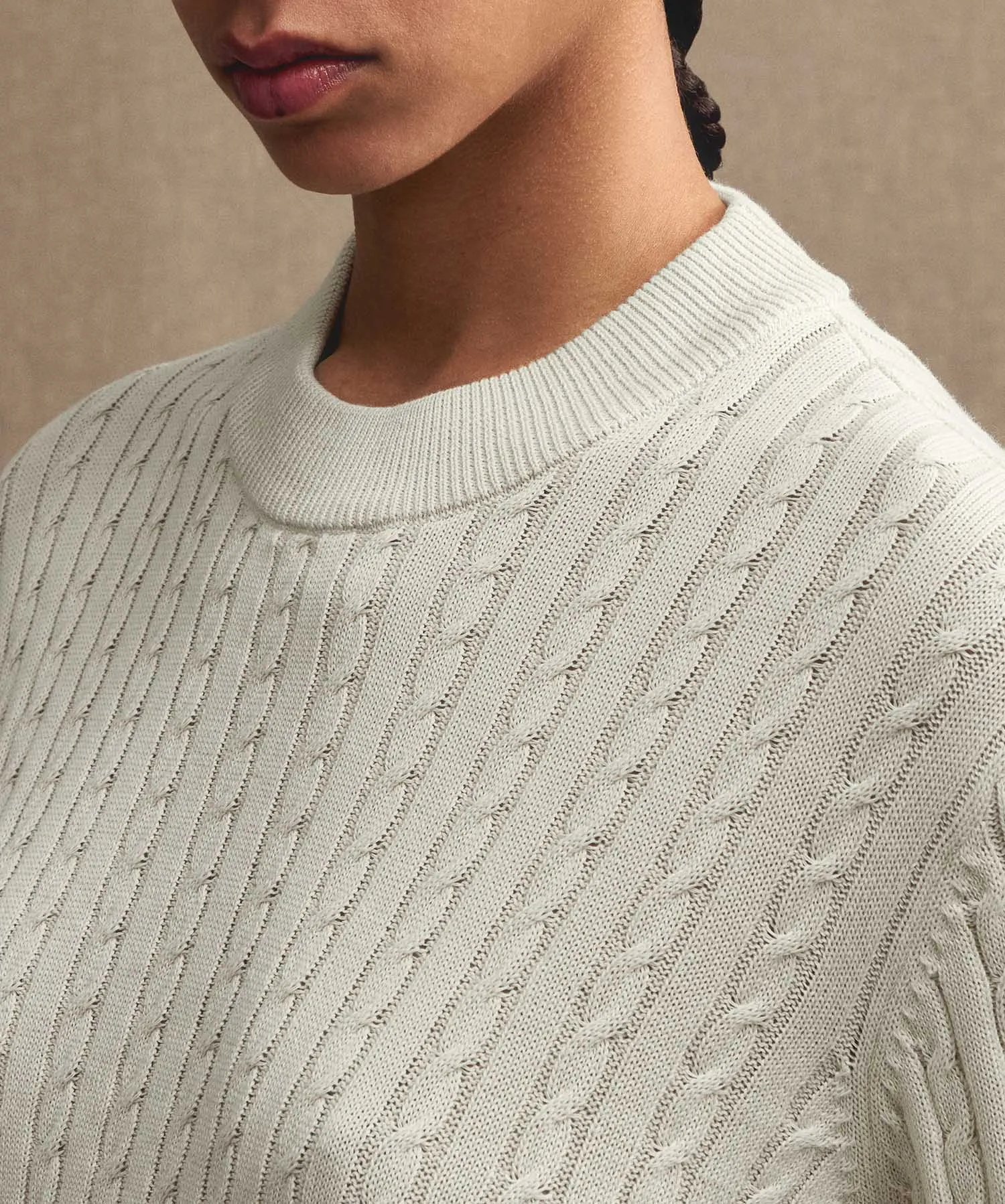 Maglia a treccia in tricot di cotone