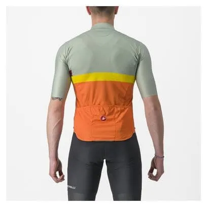 Maglia Castelli A Blocco a manica corta Verde/Arancio