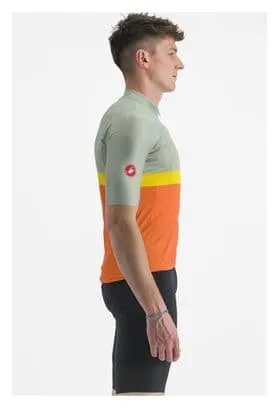 Maglia Castelli A Blocco a manica corta Verde/Arancio