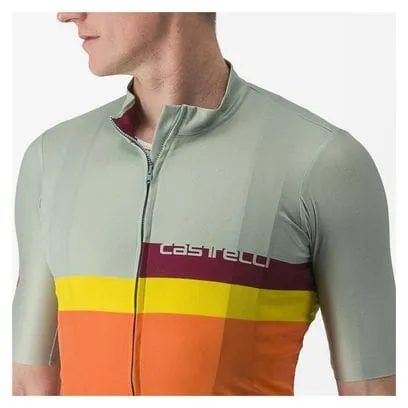 Maglia Castelli A Blocco a manica corta Verde/Arancio