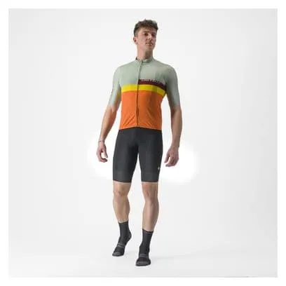 Maglia Castelli A Blocco a manica corta Verde/Arancio