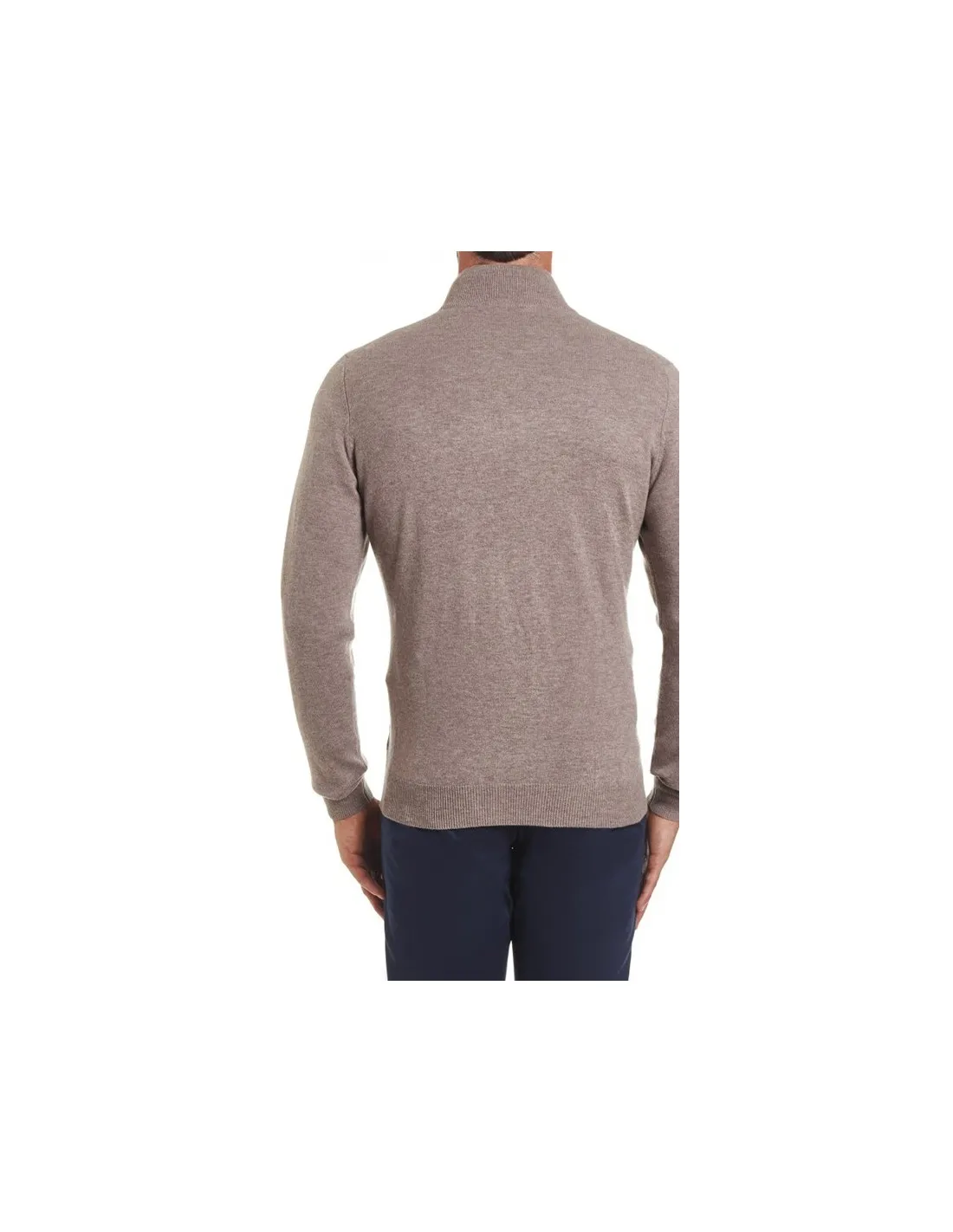Maglia Mezza Zip Tortora LambWool A / I