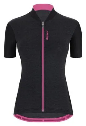 Maglia Santini Gravel donna a manica corta Nero