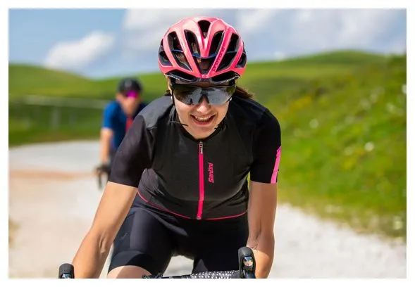Maglia Santini Gravel donna a manica corta Nero