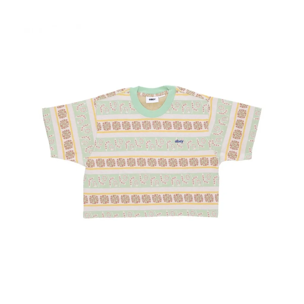 maglietta donna esther cropped tee GREEN FIG MULTI