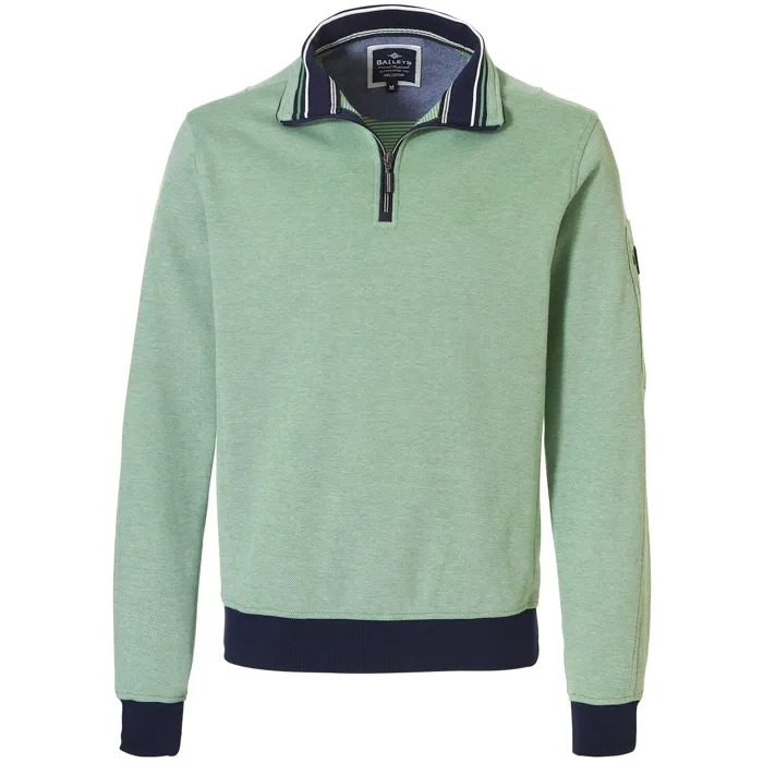 Maglione Baileys con zip a punti strutturati Verde
