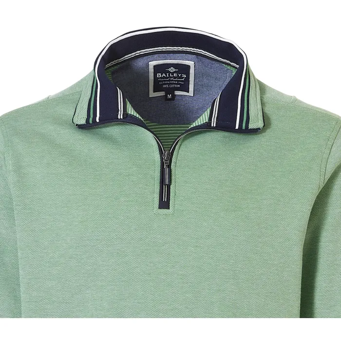 Maglione Baileys con zip a punti strutturati Verde