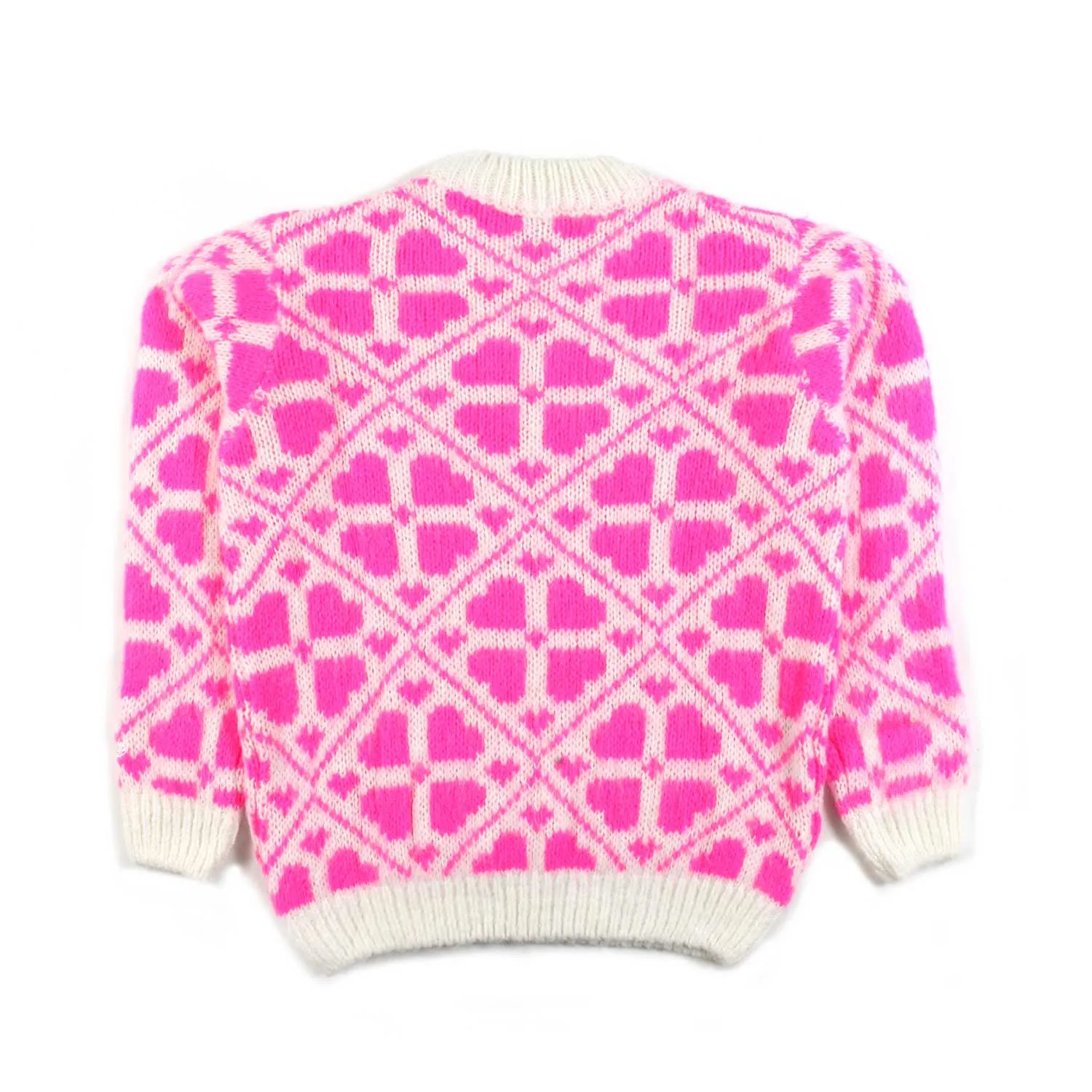 Maglione Bianco Caldo E Fucsia Bambina E Teen