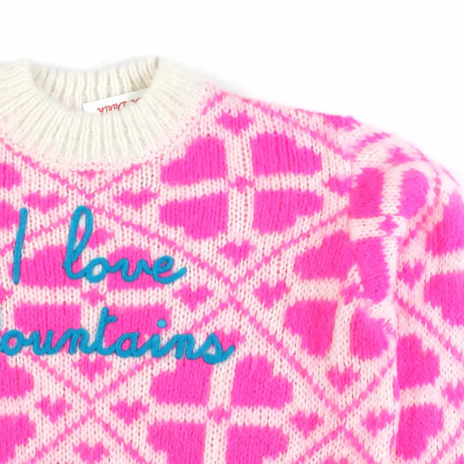 Maglione Bianco Caldo E Fucsia Bambina E Teen