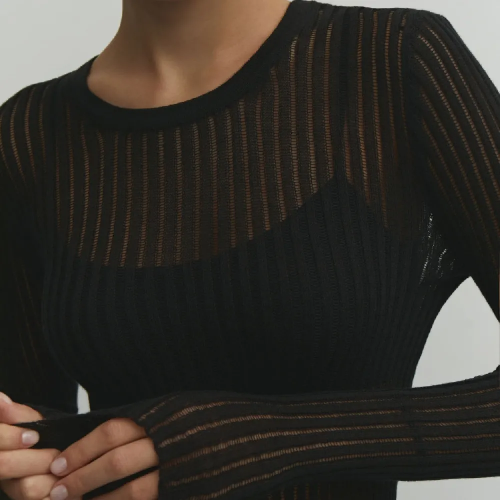 Maglione cavo Europa e America 2023 Maglione snocciolato sottile a maniche lunghe in lana sottile primaverile ed estiva