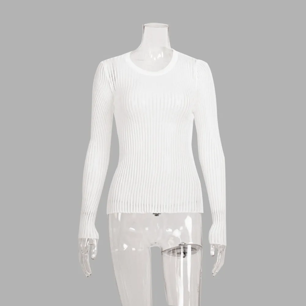 Maglione cavo Europa e America 2023 Maglione snocciolato sottile a maniche lunghe in lana sottile primaverile ed estiva
