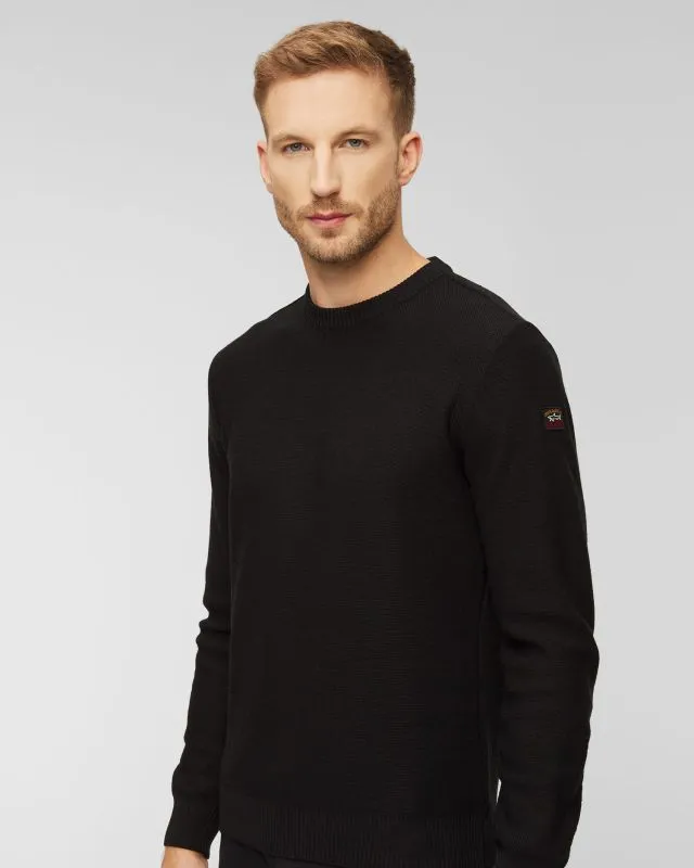 Maglione di lana da uomo Paul&Shark Nero