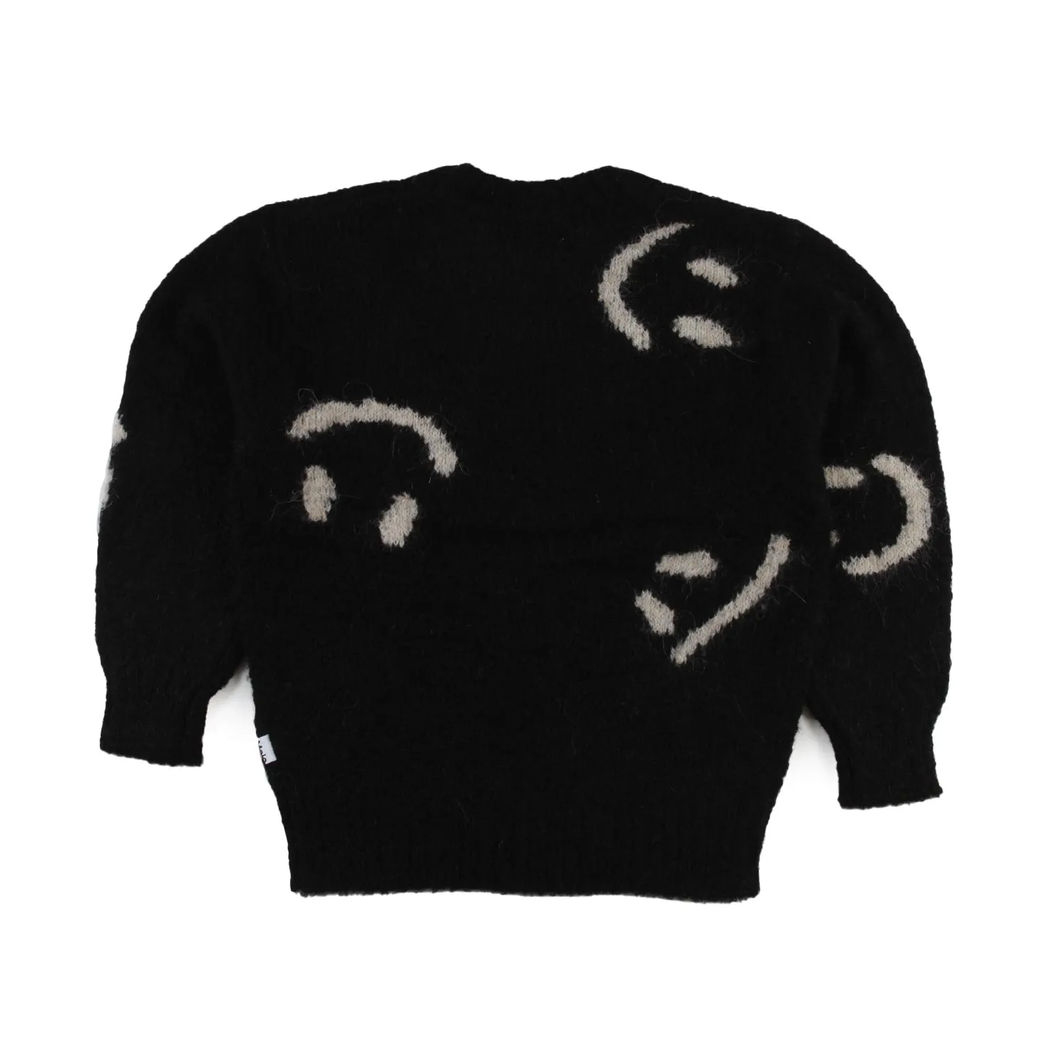 Maglione Molo Nero Con Smile Panna Bambina Ragazza
