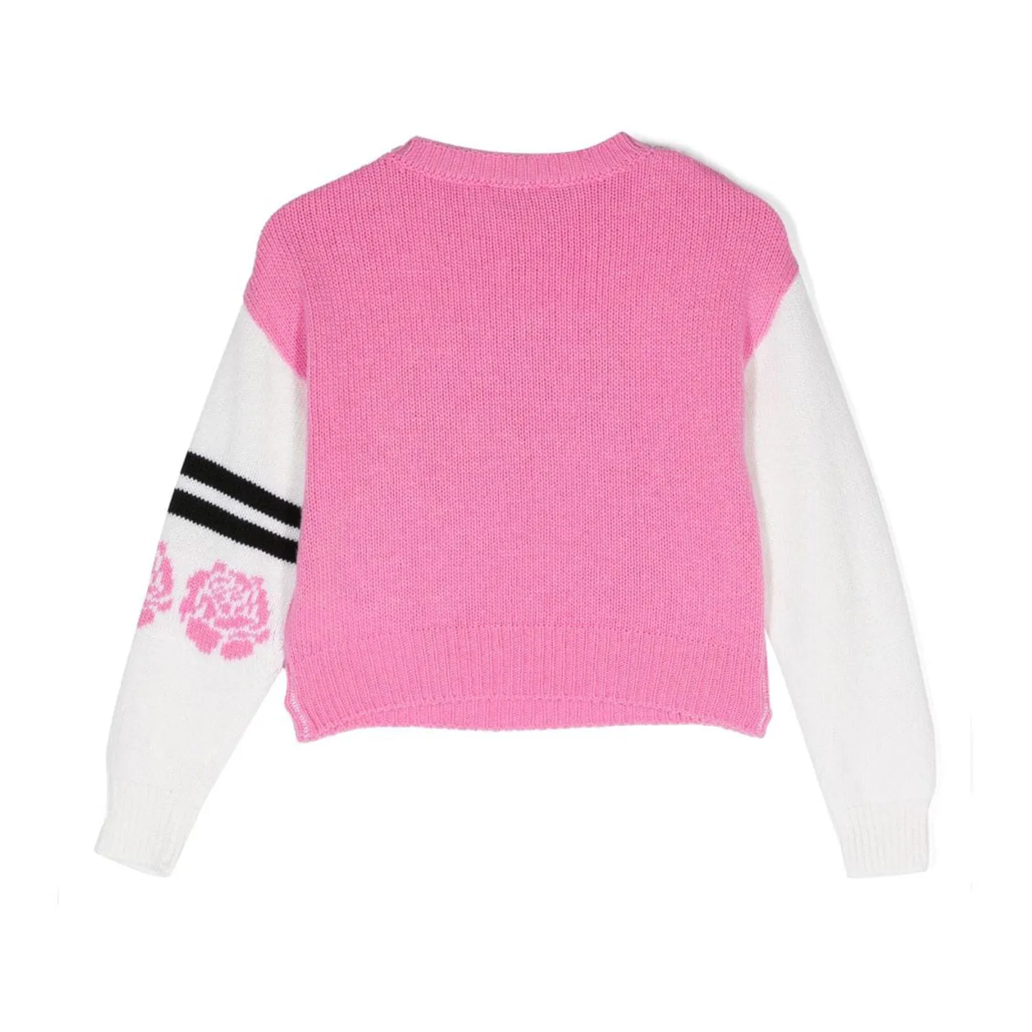Maglione Monnalisa Rosa E Fucsia Con Maniche Panna