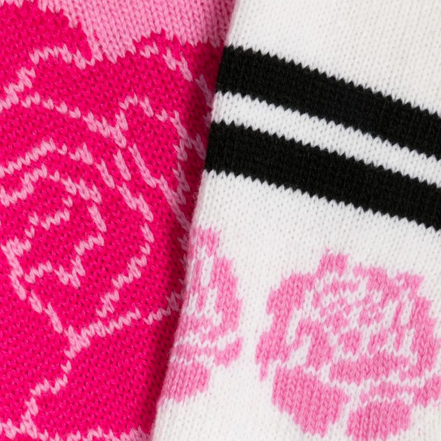 Maglione Monnalisa Rosa E Fucsia Con Maniche Panna