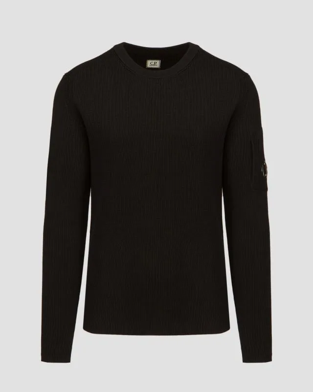 Maglione nero in lana da uomo C.P. Company