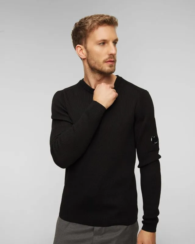 Maglione nero in lana da uomo C.P. Company