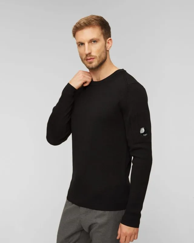 Maglione nero in lana da uomo C.P. Company
