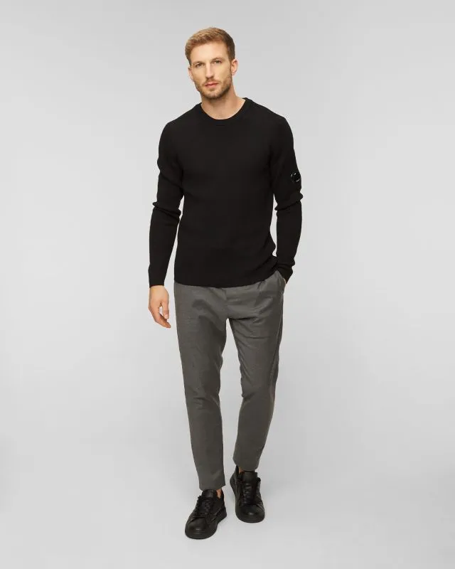 Maglione nero in lana da uomo C.P. Company