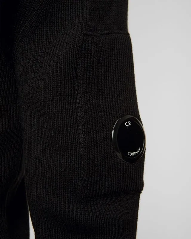 Maglione nero in lana da uomo C.P. Company