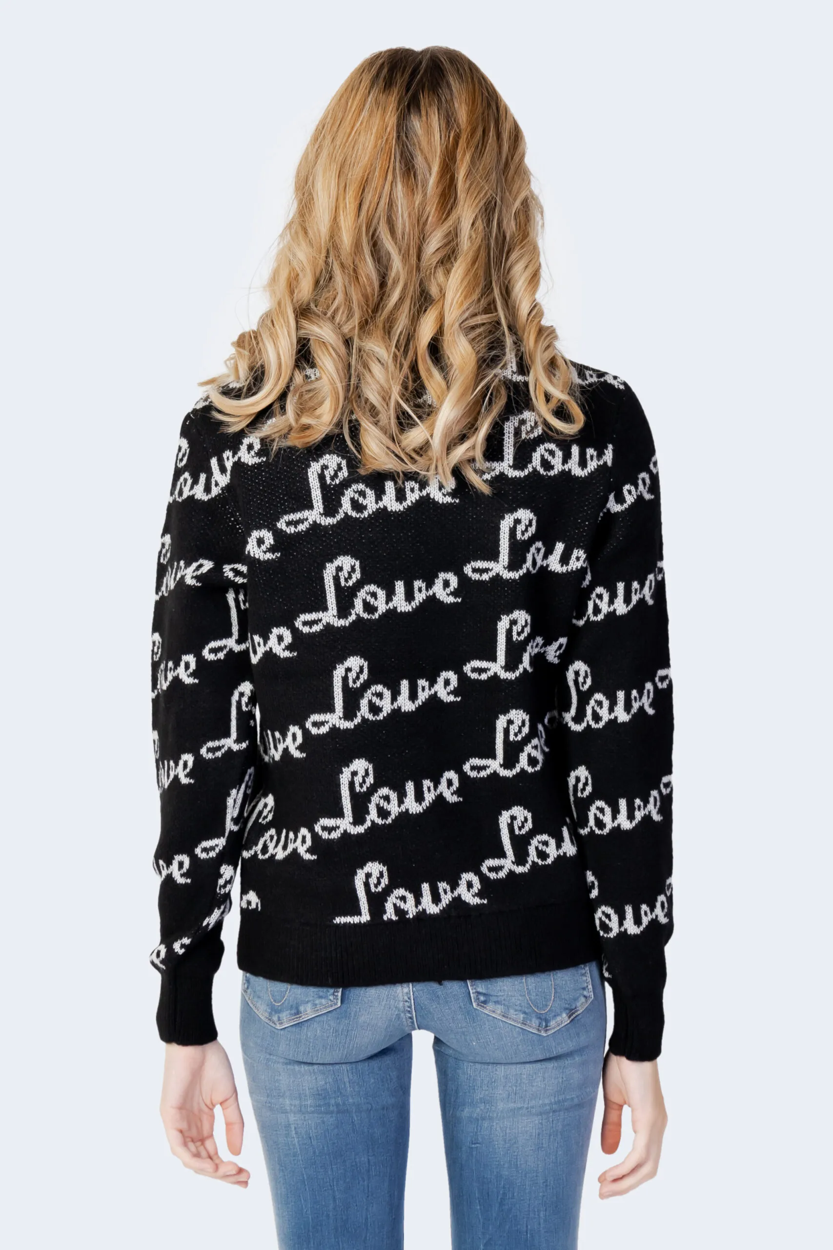 Maglione Only jade text highneck pullover knt Nero