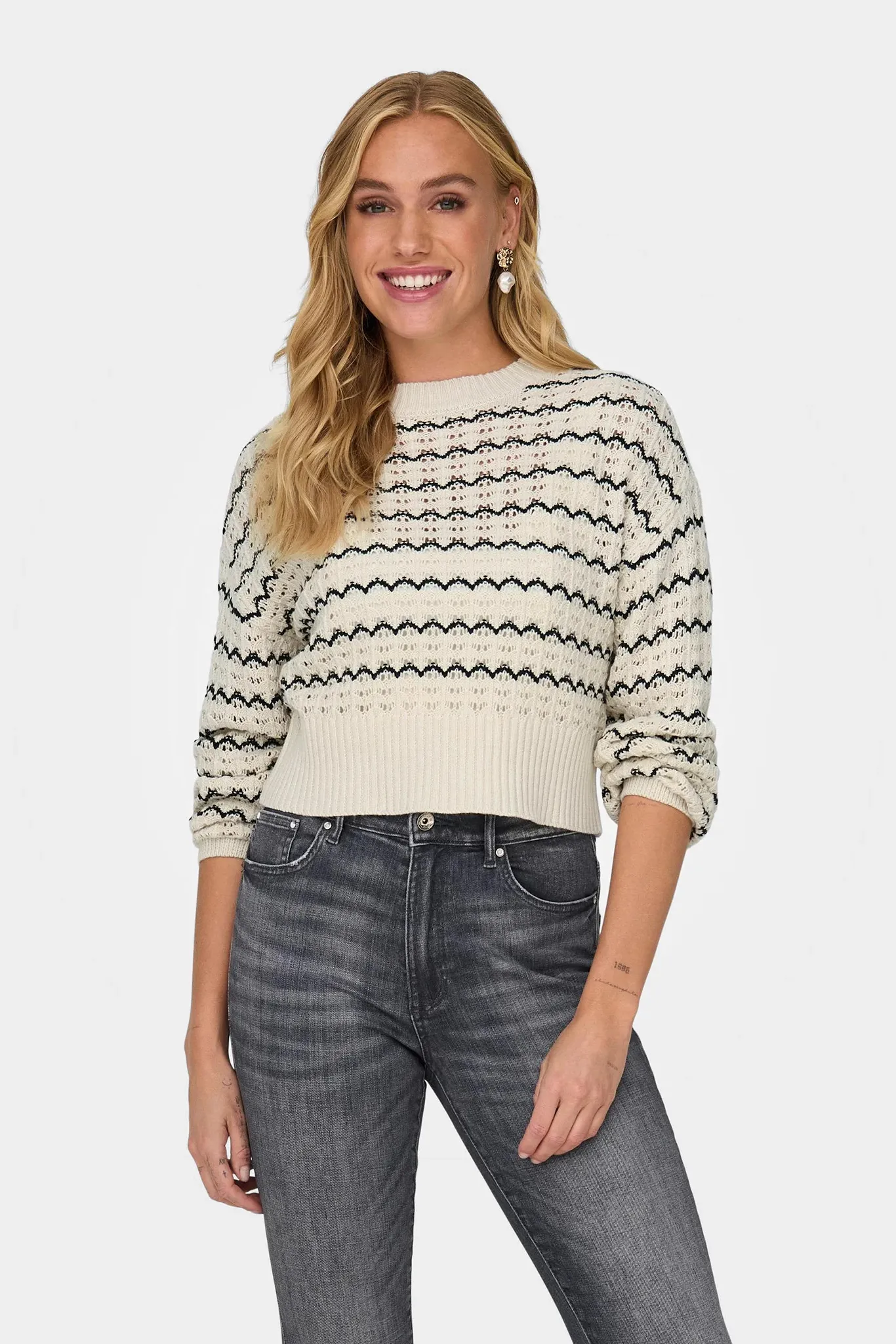 Maglione Only ONLASA LS O-NECK CC Beige