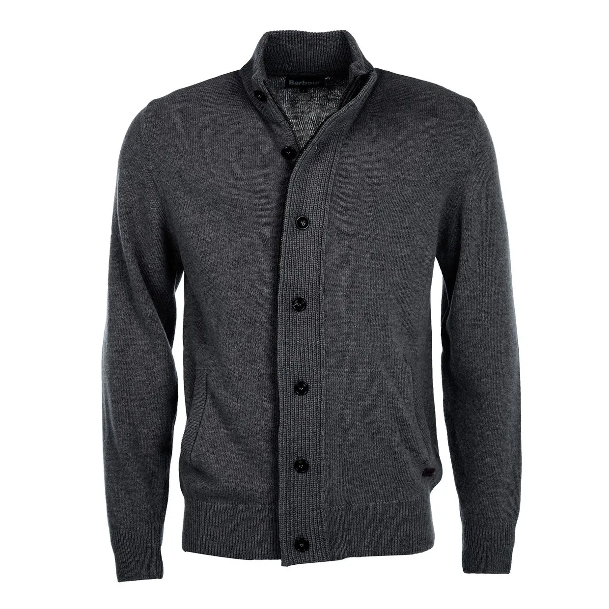 Maglione Uomo Barbour Patch Zip Thru Grigio Antracite