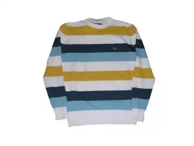 Maglione Uomo Wrung Sweater Stripes White/yellow/lightblue/navy Unico