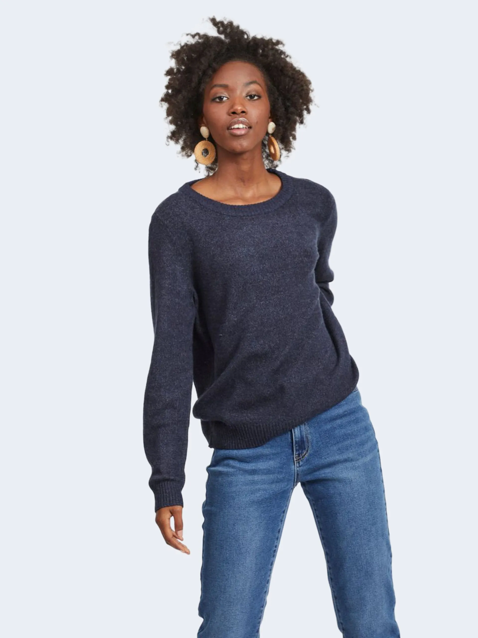 Maglione Vila Clothes VIRIL O-NECK Blue scuro