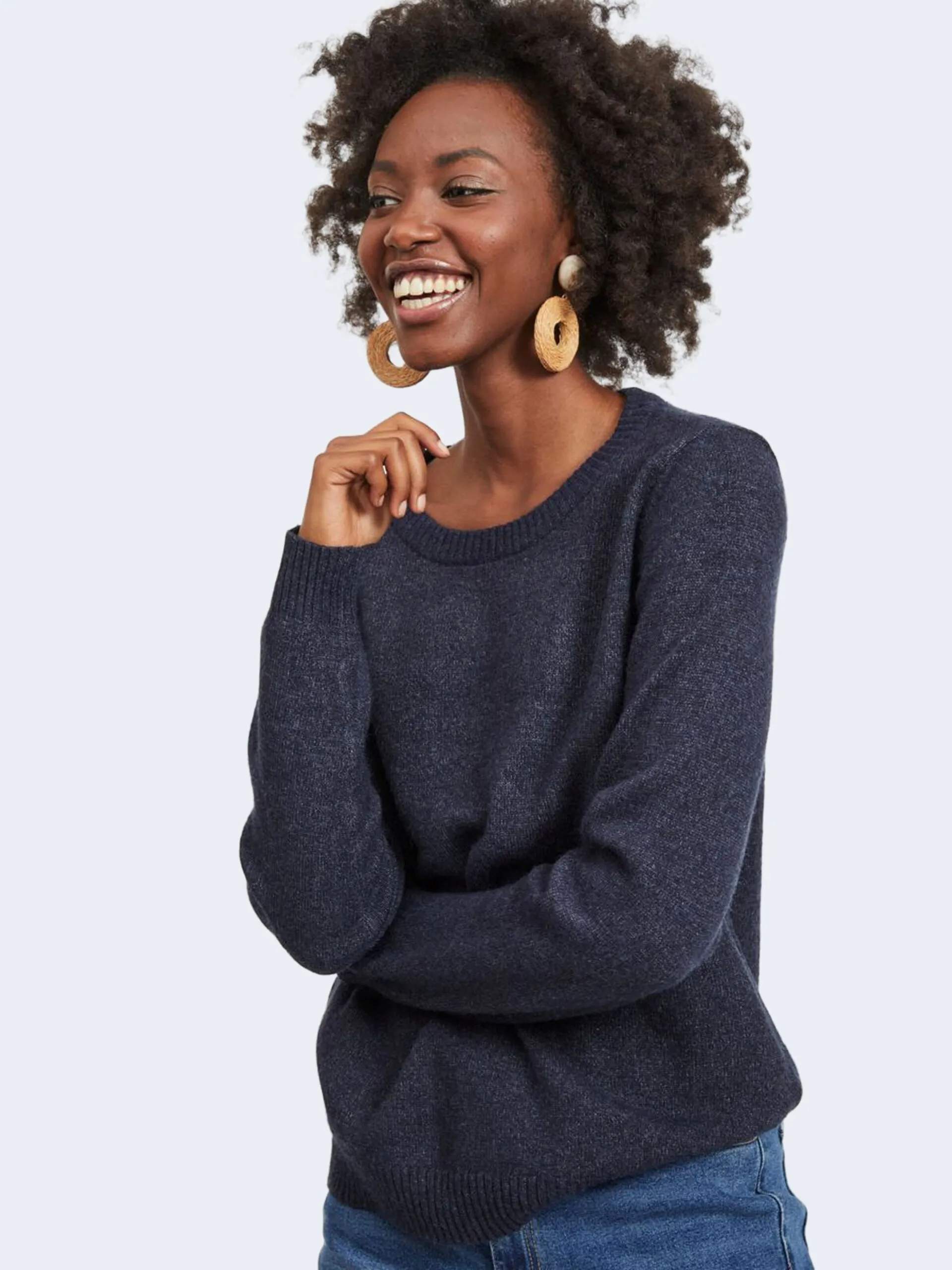 Maglione Vila Clothes VIRIL O-NECK Blue scuro