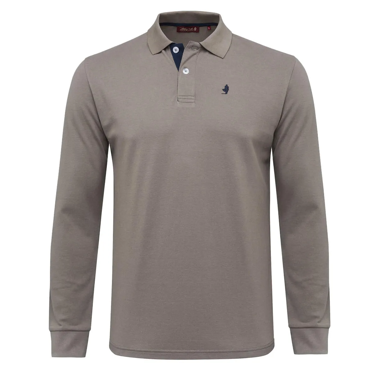 MCS polo uomo manica lunga piquet colore charcoal