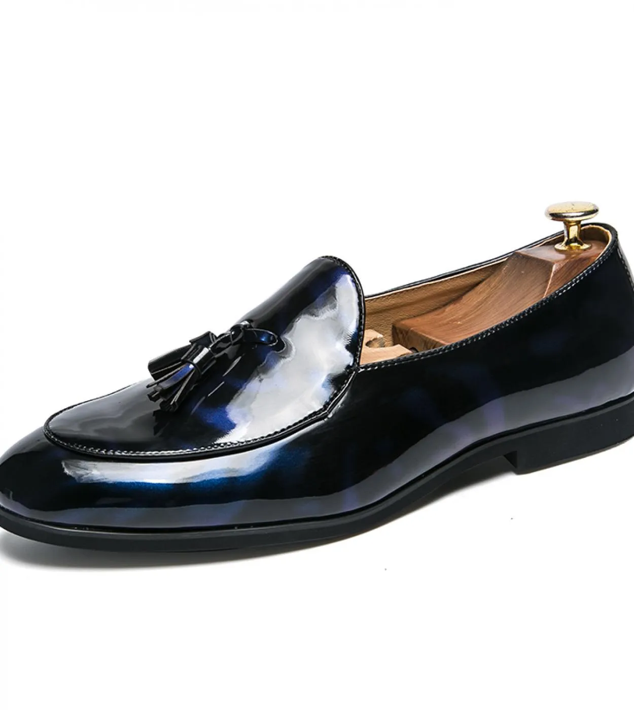 Mocasines Mirror Face Scarpe da uomo Scarpe da guida da uomo daffari Mocassini con nappe fatti a mano Chaussure Party Flats Sca