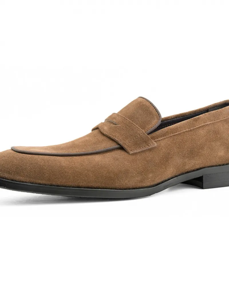 Mocassini da uomo di marca di lusso Scarpe in pelle scamosciata Slip On Penny Loafer Scarpe casual marroni Scarpe da ufficio in