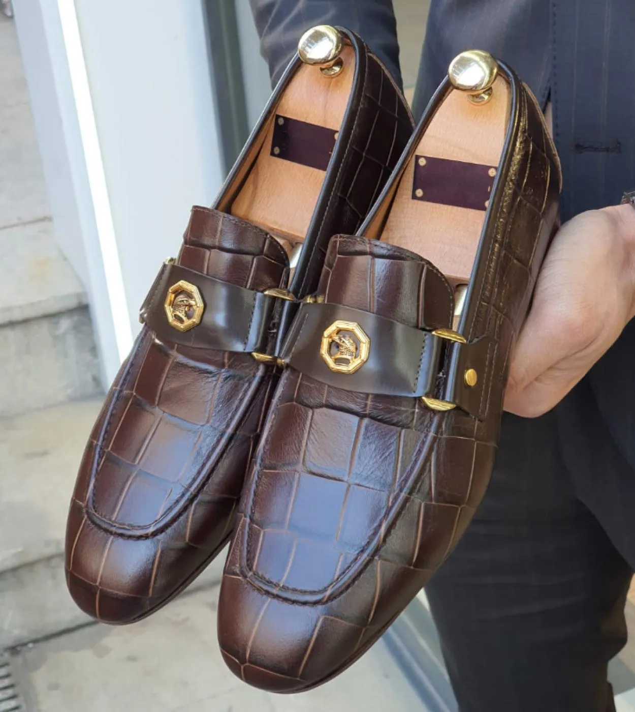 Mocassini Scarpe da uomo Pu Tinta unita Moda classica All Match Business Casual Testa tonda Motivo a pietra Slip on Scarpe elega