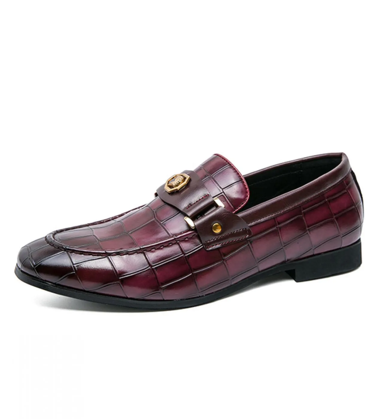 Mocassini Scarpe da uomo Pu Tinta unita Moda classica All Match Business Casual Testa tonda Motivo a pietra Slip on Scarpe elega