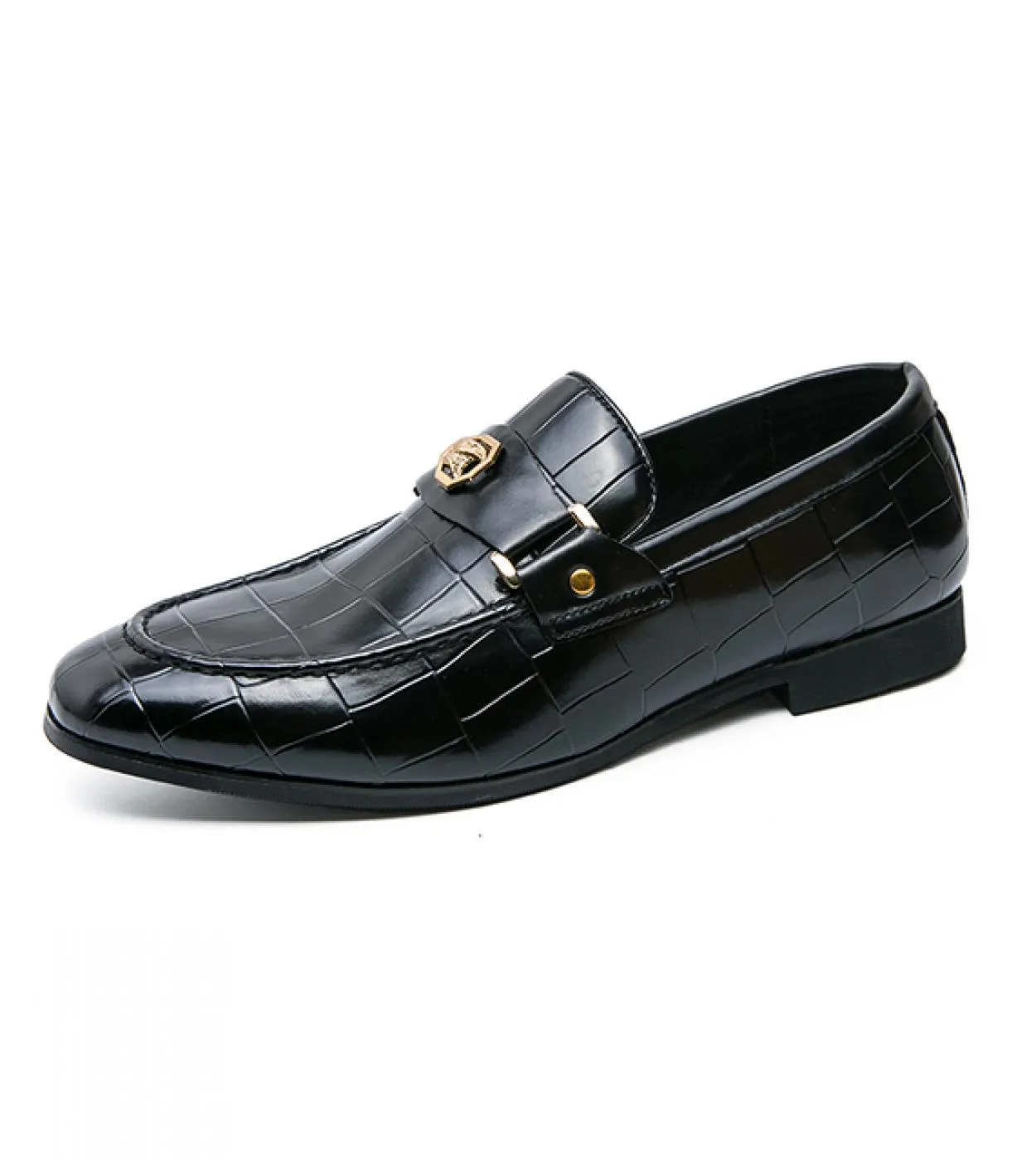 Mocassini Scarpe da uomo Pu Tinta unita Moda classica All Match Business Casual Testa tonda Motivo a pietra Slip on Scarpe elega