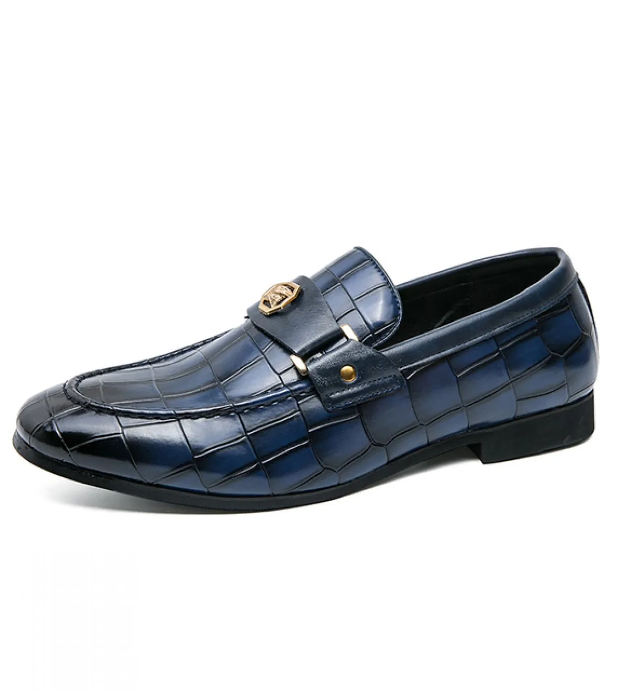 Mocassini Scarpe da uomo Pu Tinta unita Moda classica All Match Business Casual Testa tonda Motivo a pietra Slip on Scarpe elega