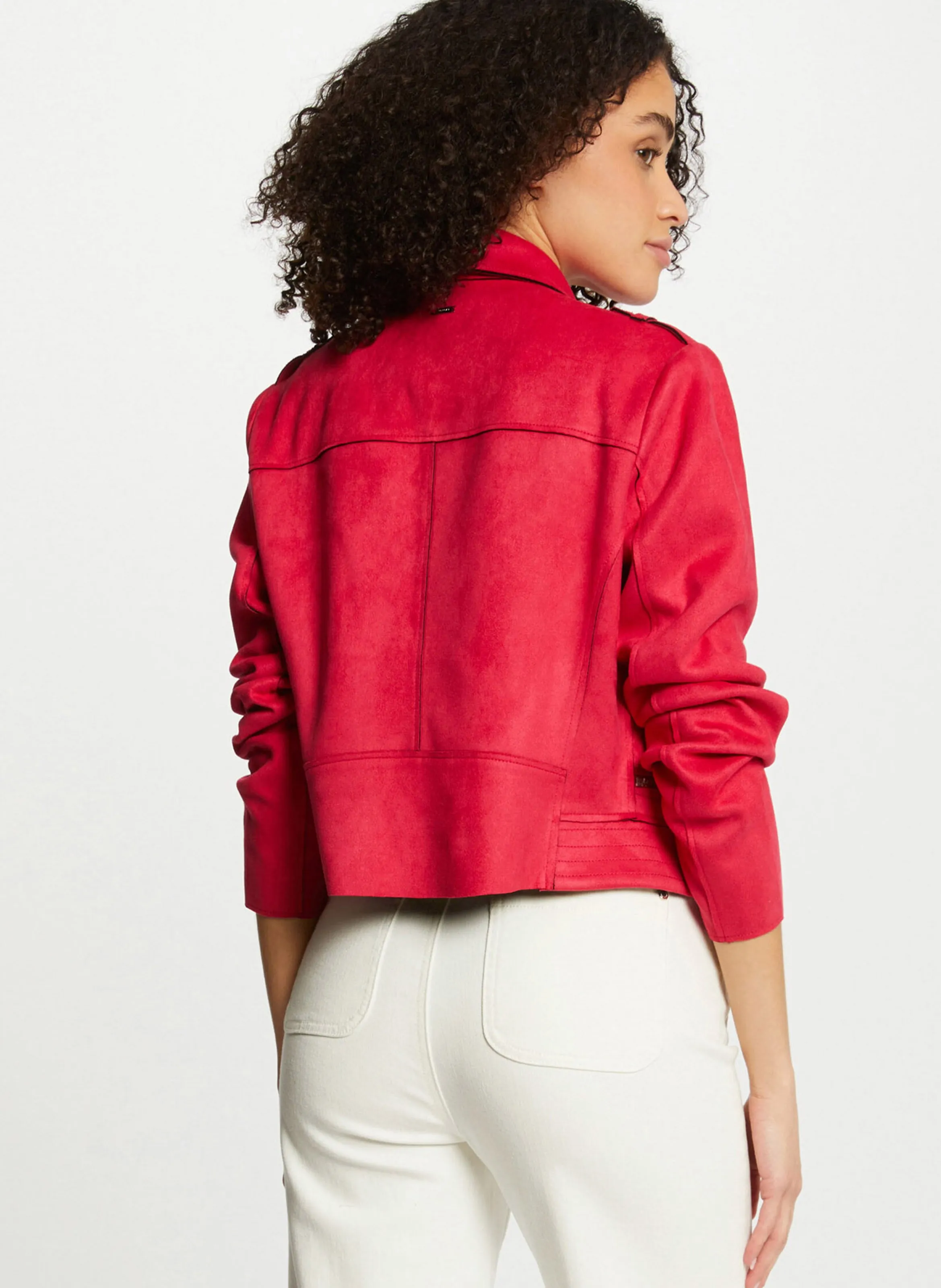  MORGAN   Giacca blazer collo classico effetto scamosciato | Rosa