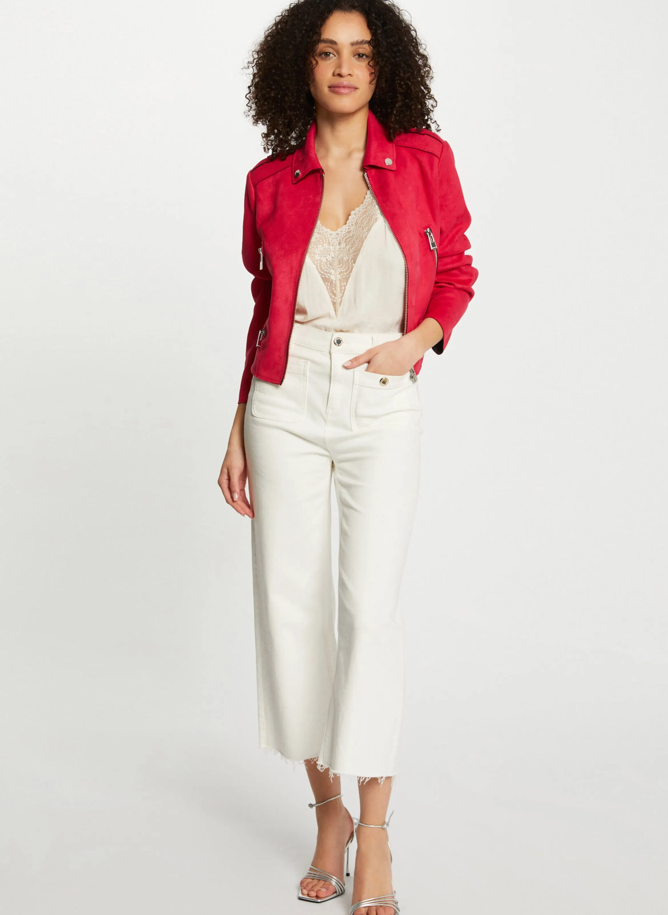  MORGAN   Giacca blazer collo classico effetto scamosciato | Rosa