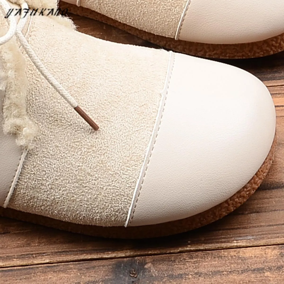 Mori Stivaletti corti con suola morbida retrò Stivali da donna casual Stivaletti piatti con testa tonda Stivali da donna caldi c
