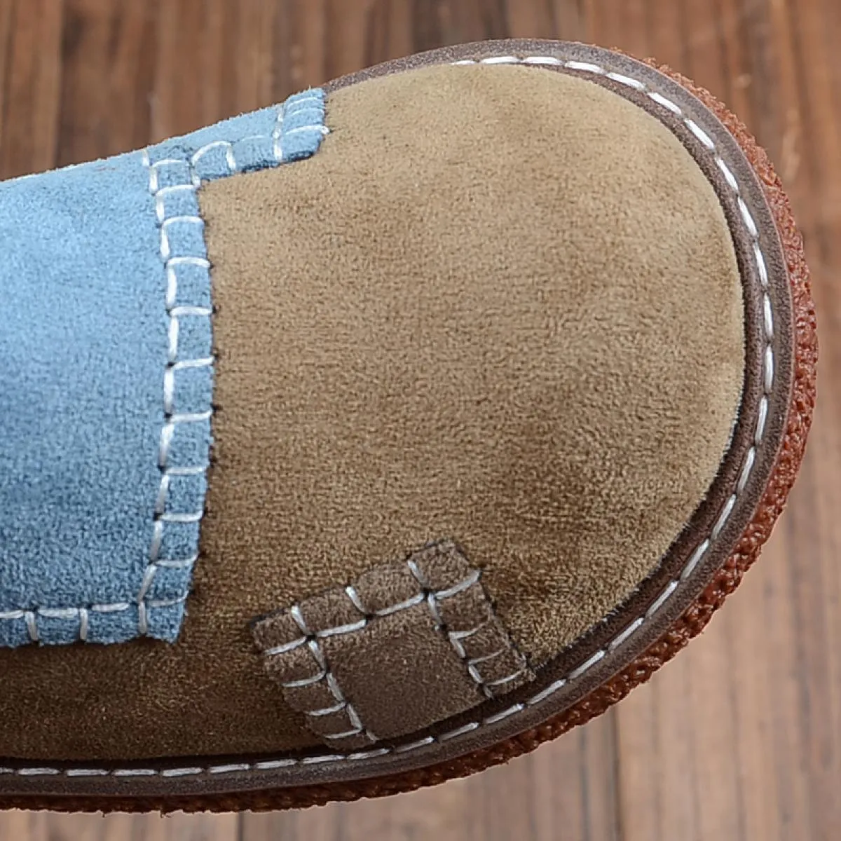 Mori Stivaletti letterari Colori misti Suola spessa Scarpe da bambola con testa grande più Stivaletti con bocca in lana calda in