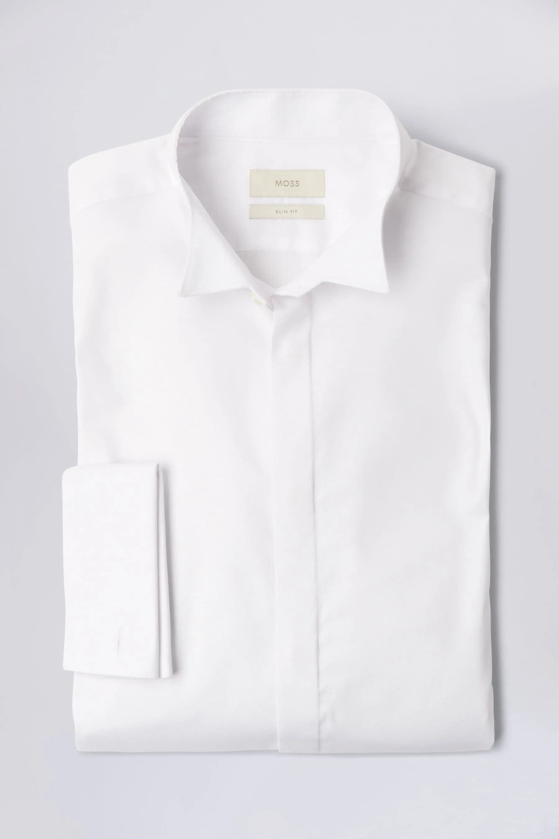 MOSS Vestibilità attillata / Slim - Camicia elegante con collo diplomatico e abbottonato nascosto