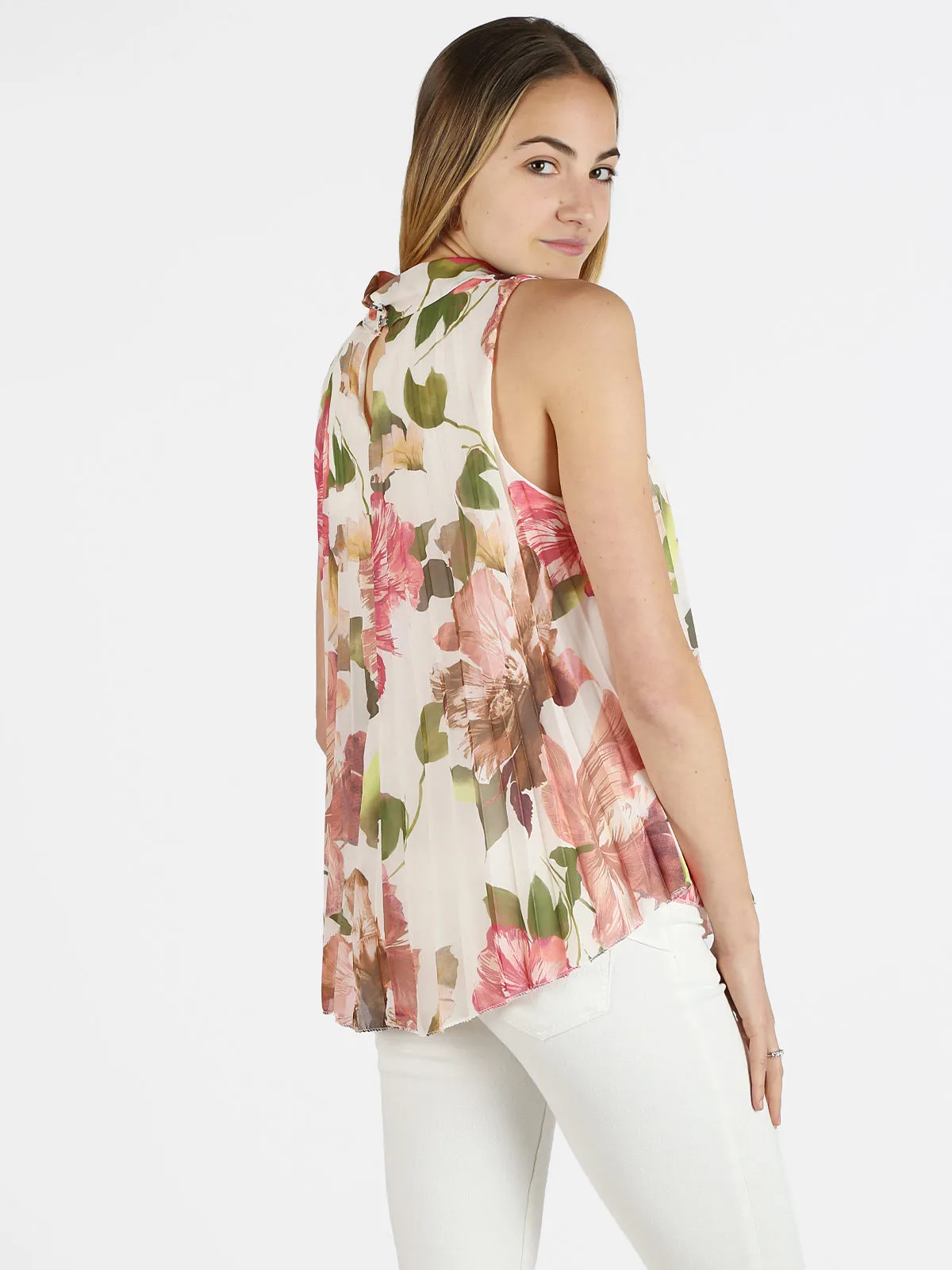 New Collection Top femme plissé imprimé fleuri