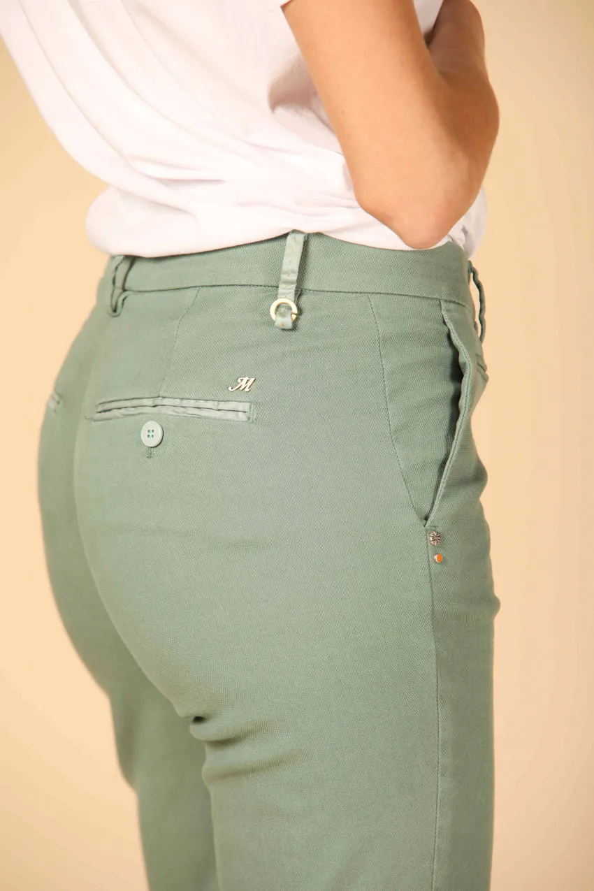 New York Trumpet pantalon chino femme en piquet de coton et tencel slim