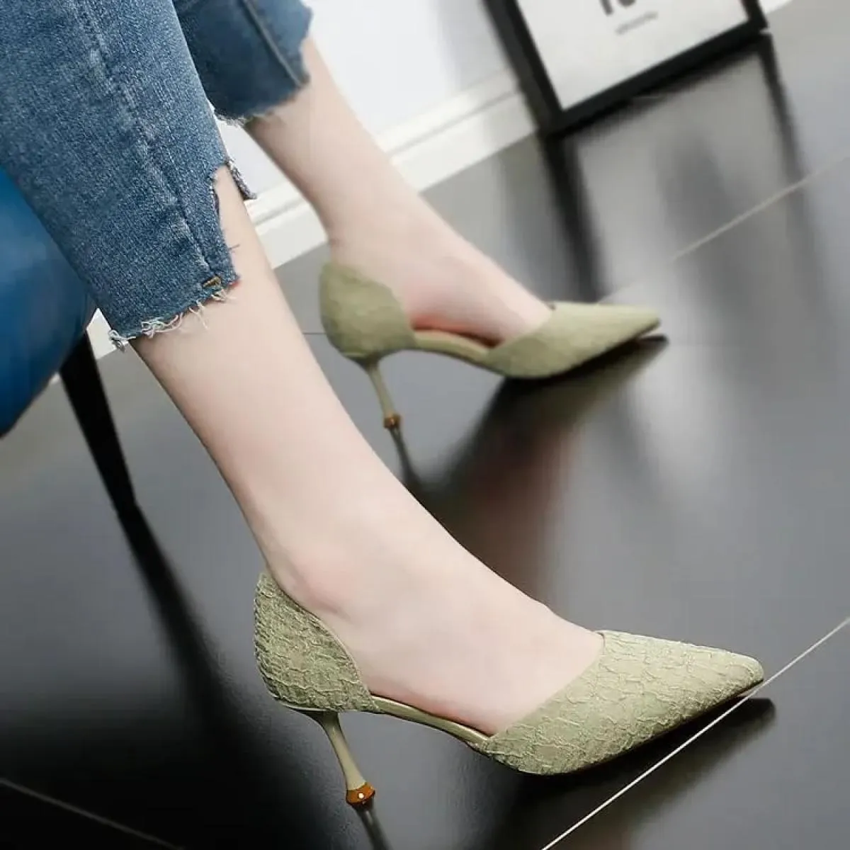 Novità Scarpe a punta con tacco a spillo Tacchi alti da donna Scarpe con tacco Scarpe da donna Mocassini da donna Scarpe