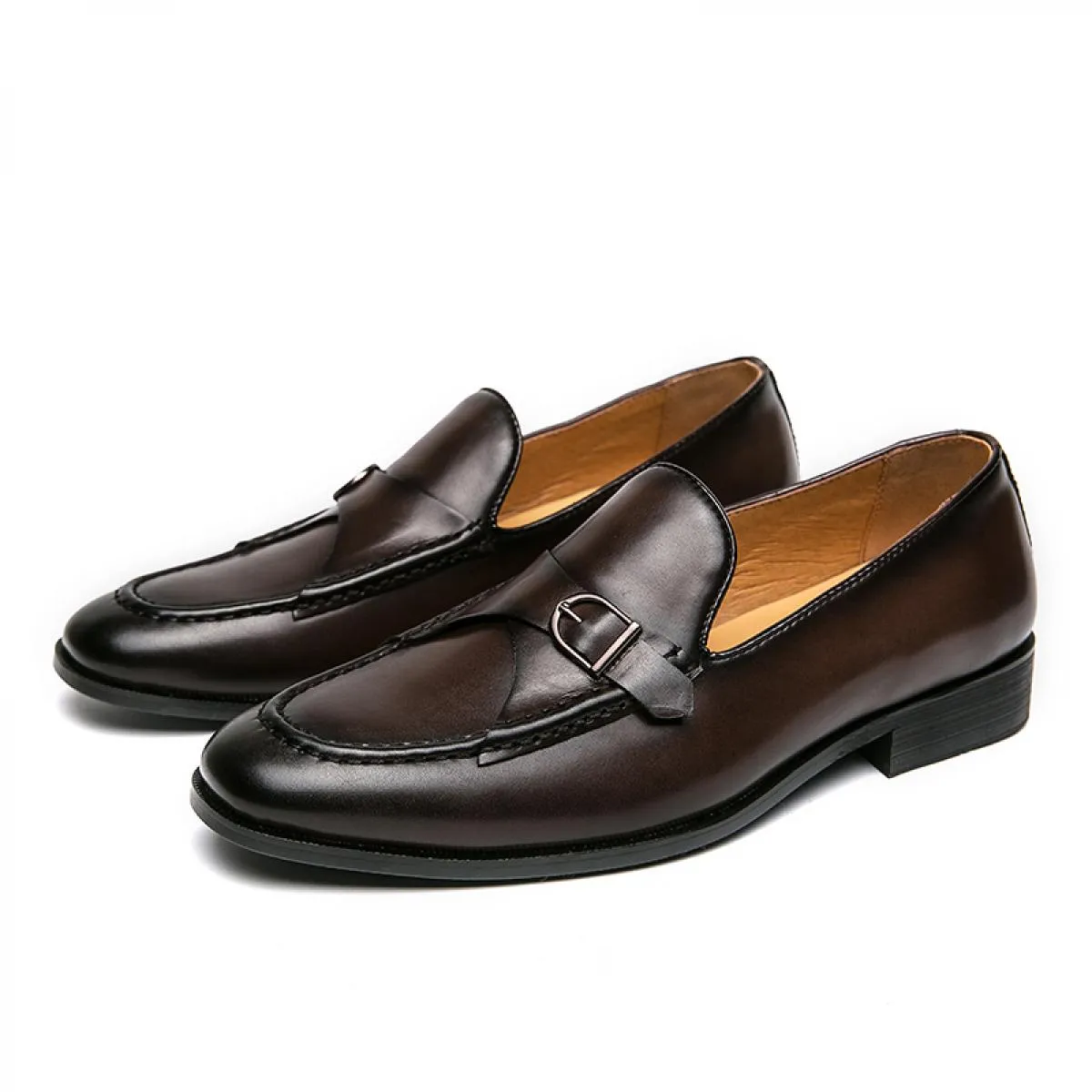 Nuovi mocassini marroni da uomo con punta quadrata e scarpe formali da uomo fatte a mano da lavoro taglia 38 46 Spedizione gratu