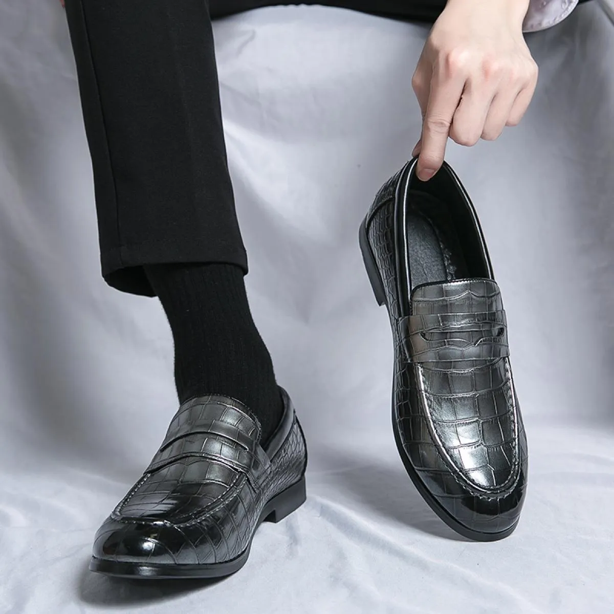 Nuovi mocassini marroni scarpe da uomo modello pietra slip on scarpe da uomo d'affari nere formali taglia 38 48 scarpe da uomo d