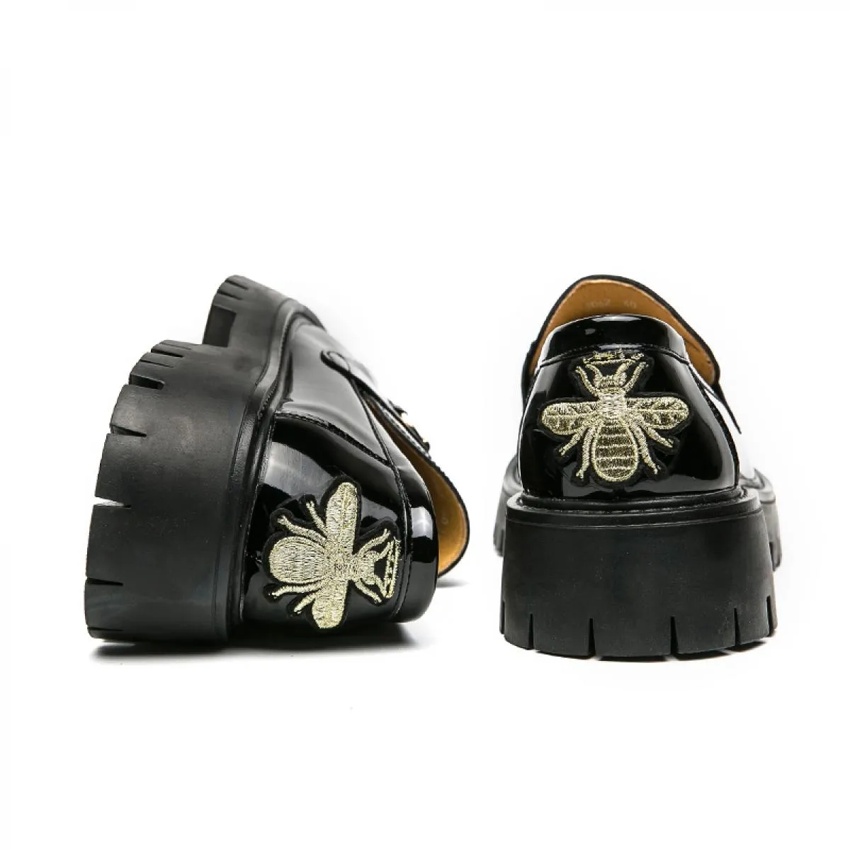 Nuovi mocassini neri da uomo in pelle verniciata punta tonda slip on scarpe da uomo formali da sposa taglia business 38 45
