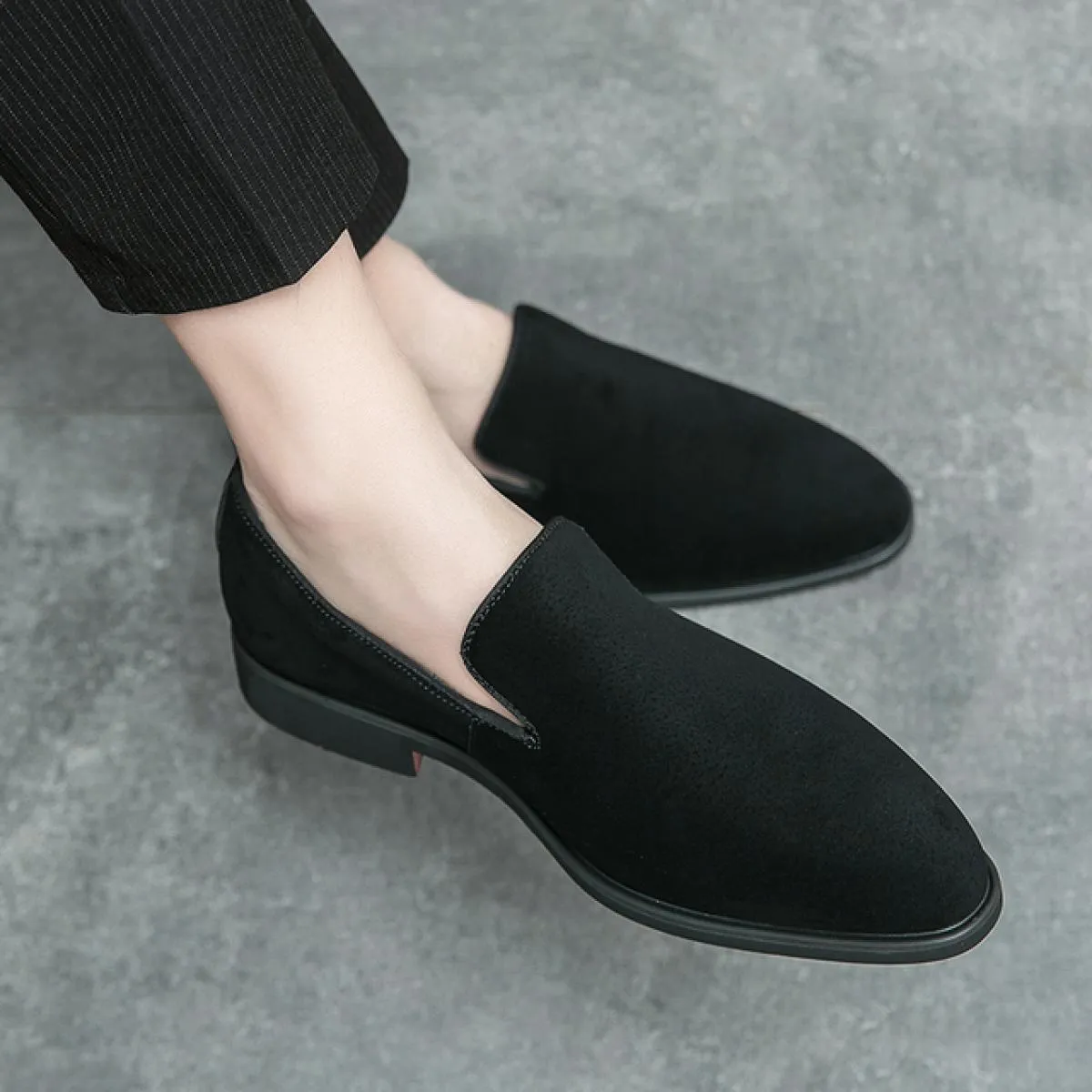 Nuovi mocassini neri da uomo suola rossa punta tonda marrone giallo scarpe formali da uomo affari fatti a mano taglia 38 46 sped